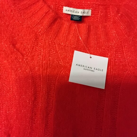 NEW!!! AMERICAN EAGLE SOFT CABLE KNIT SWEATER - COLOR CHERRY (RED) - SIZE XL - Picture 8 of 10